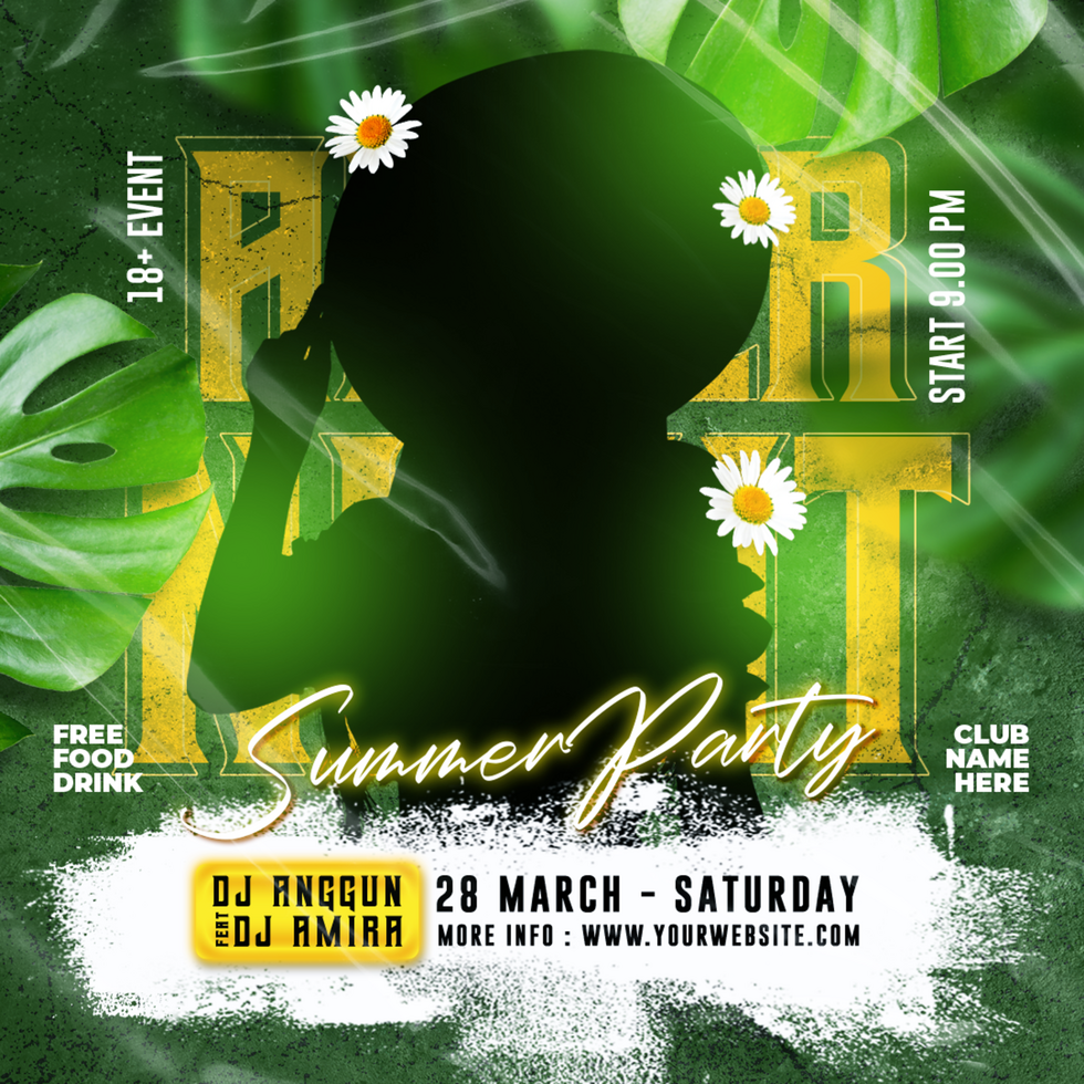 After night party flyer social media post psd