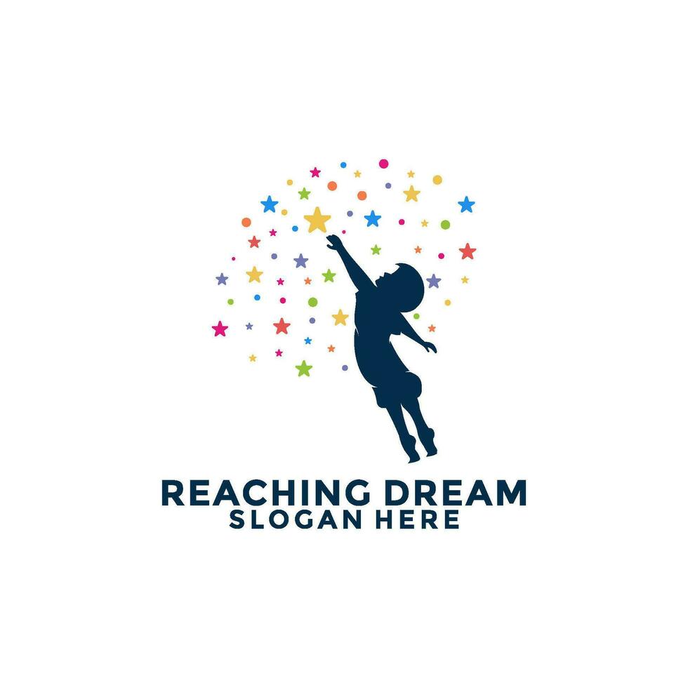 Reach star dreams logo vector design template