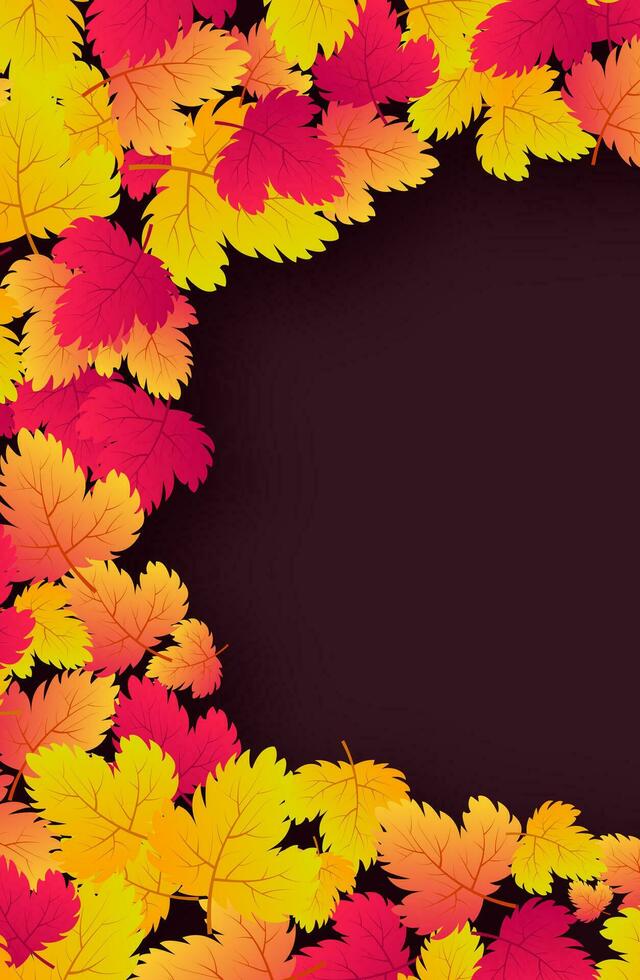 otoño antecedentes con arce amarillo hojas y sitio para texto. cuentos bandera diseño para otoño temporada bandera o póster. vector ilustración