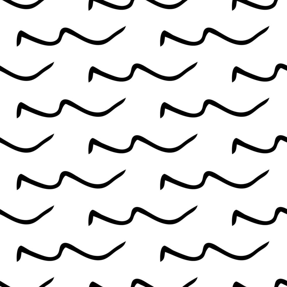 Seamless pattern with sketch squiggle vector