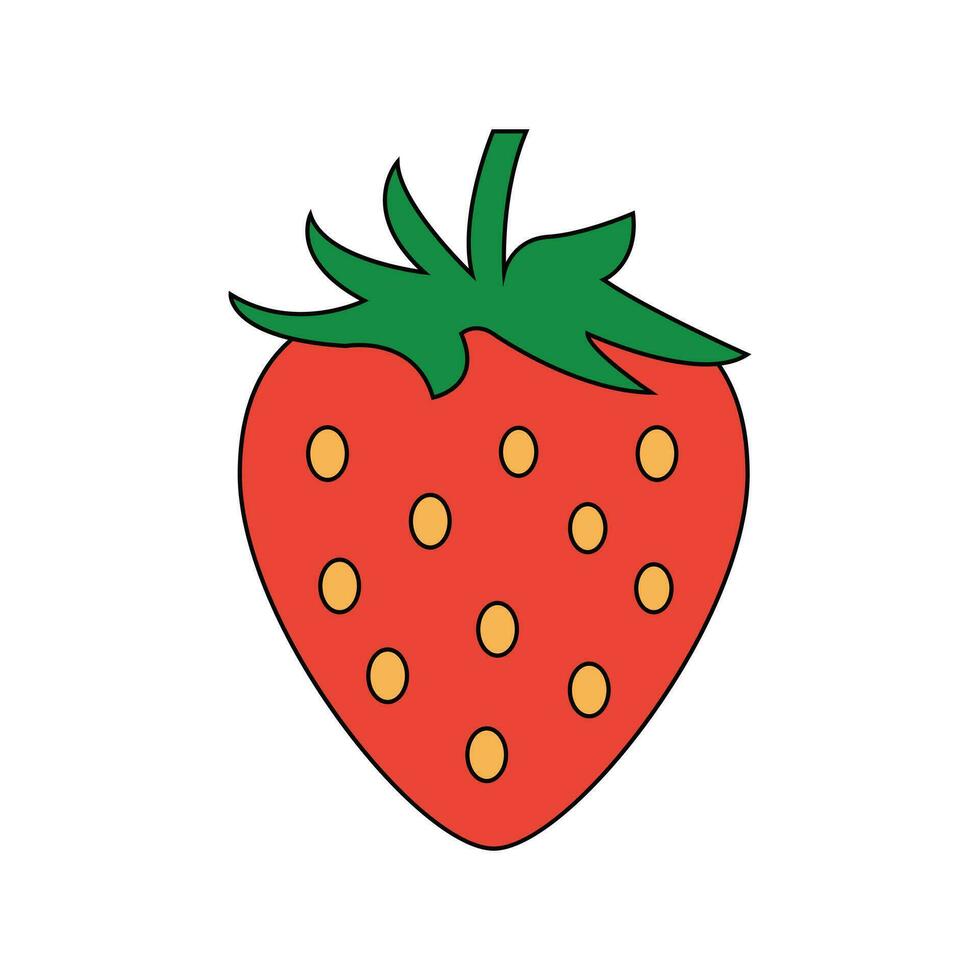 Red Strawberry  Illustration On White Background vector