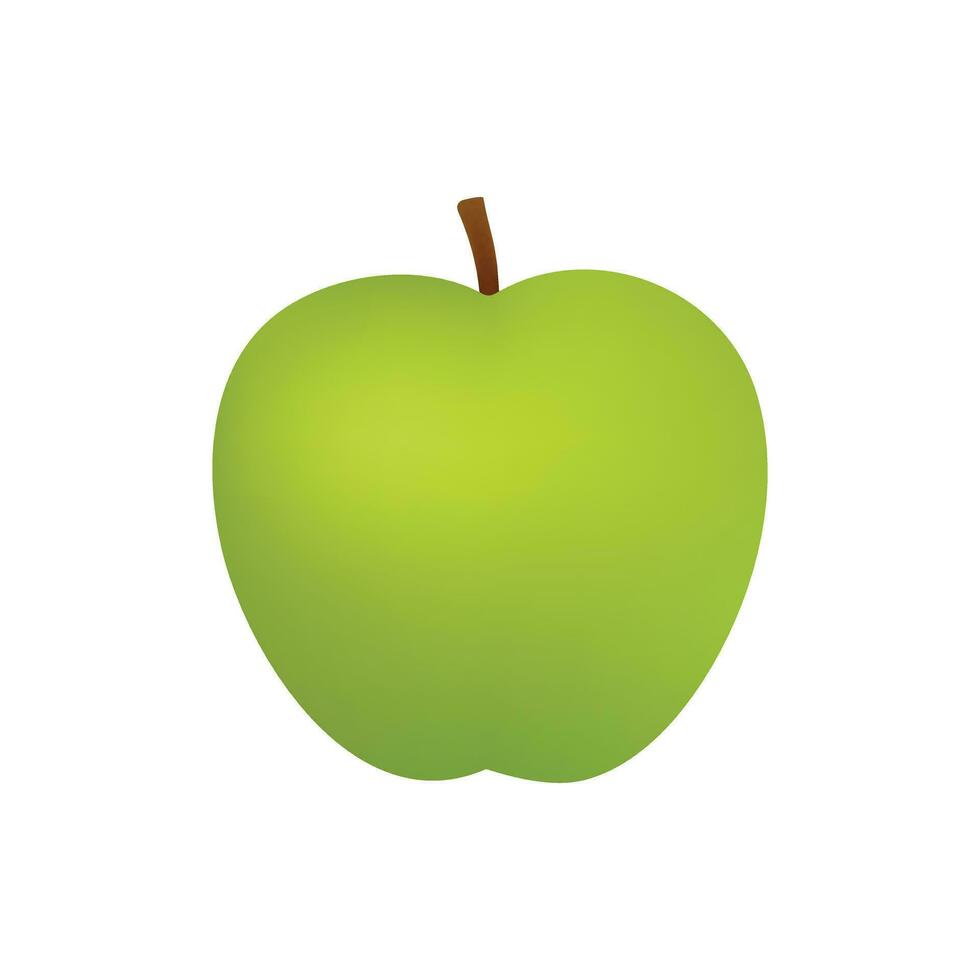Green  Apple Illustration On White Background vector
