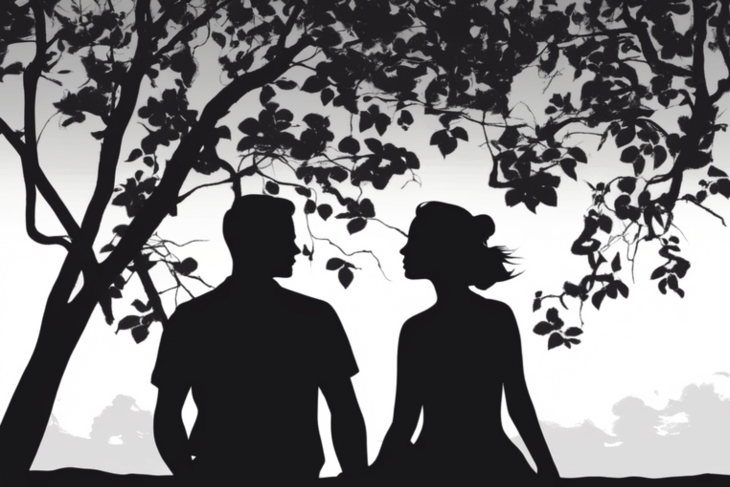 couple silhouette png transparent Contexte