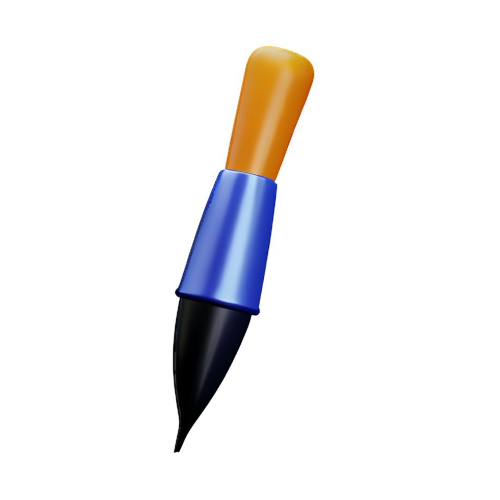 paint brush 3d rendering icon illustration png