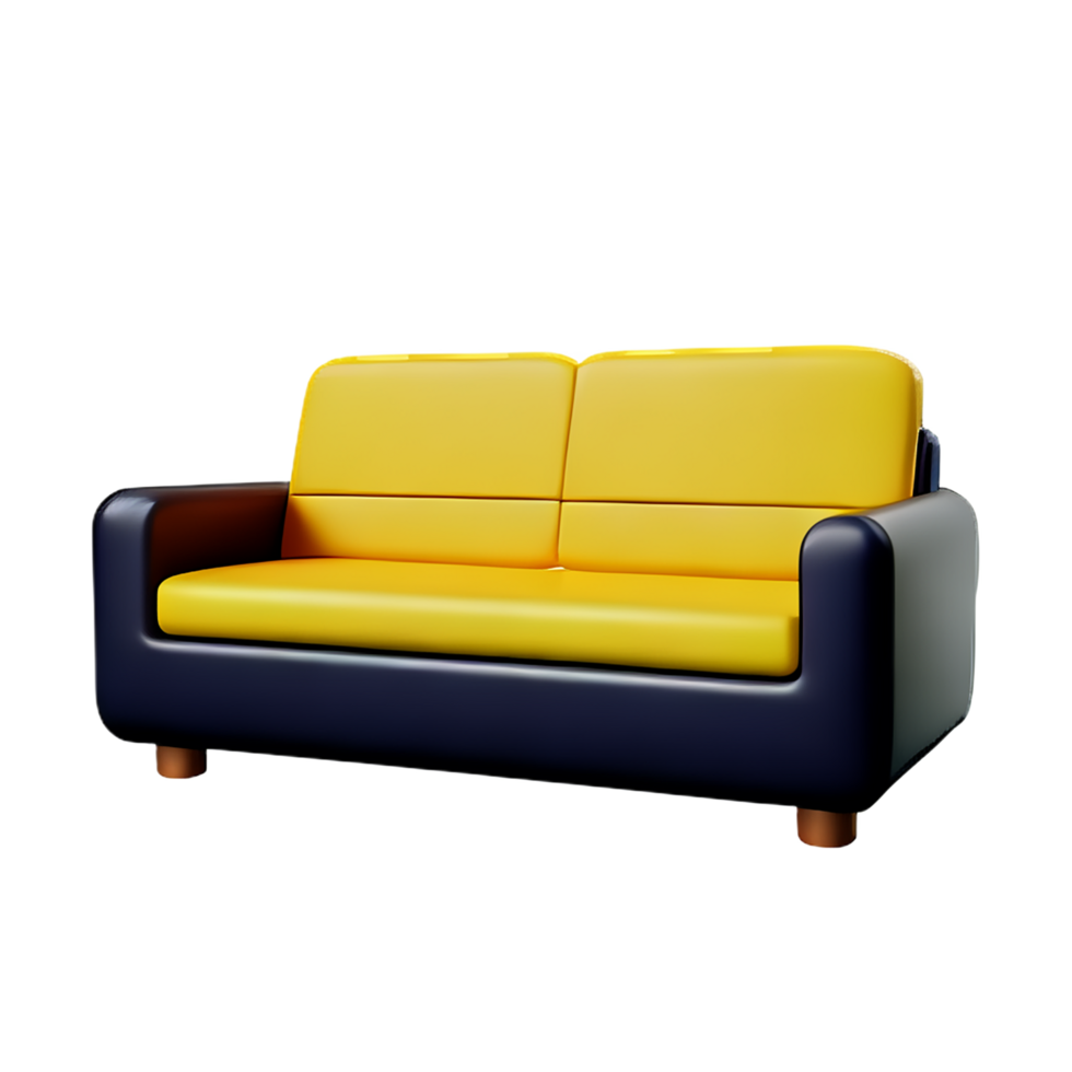 soffa 3d tolkning ikon illustration png