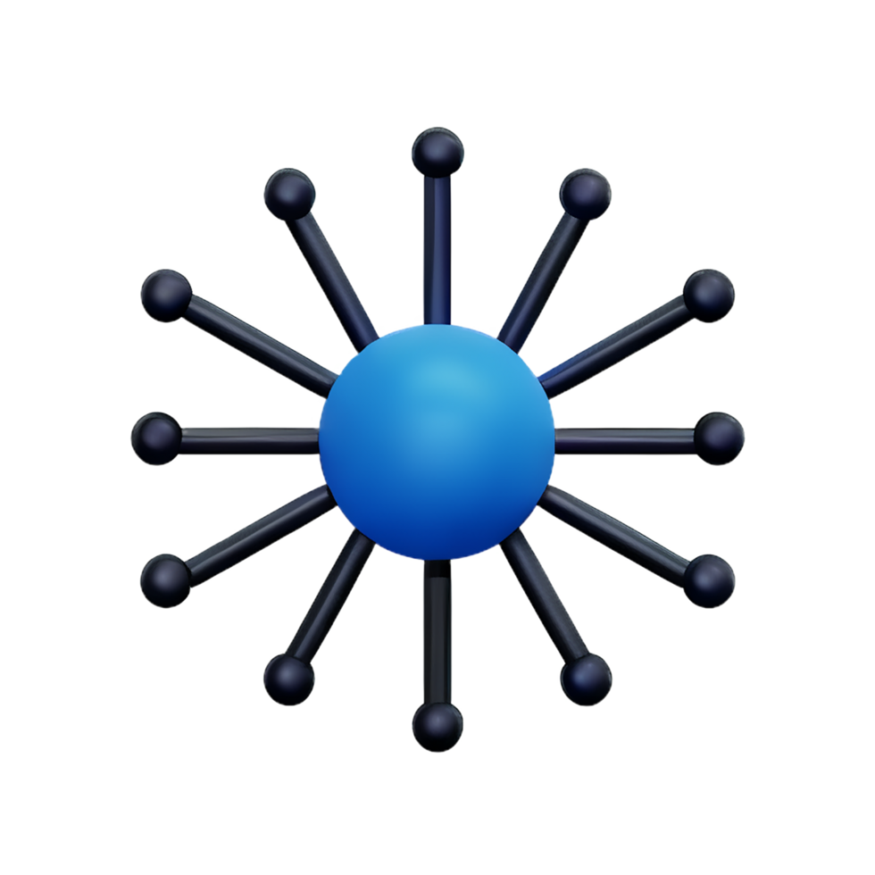 network 3d rendering icon illustration png