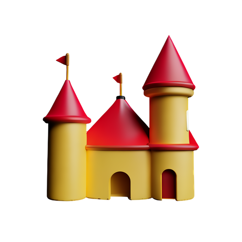 castillo 3d representación icono ilustración png