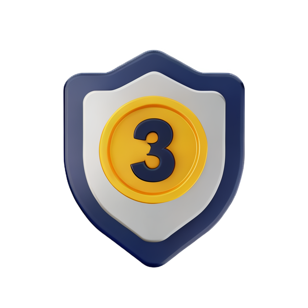 shield 3d rendering icon illustration png
