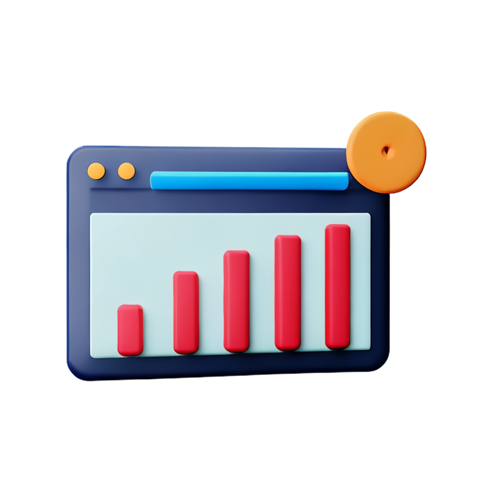 chart 3d rendering icon illustration png