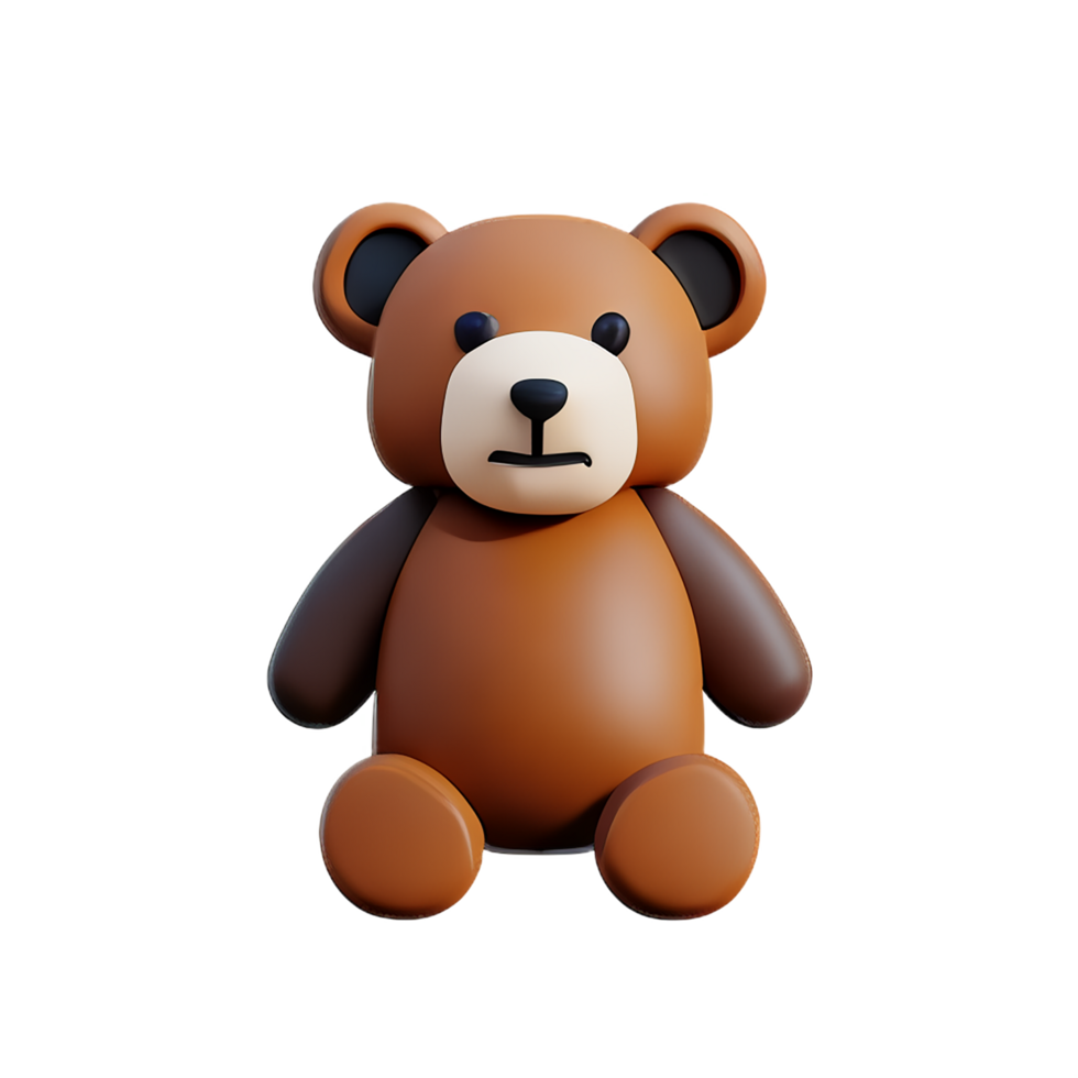 teddy bear 3d rendering icon illustration png