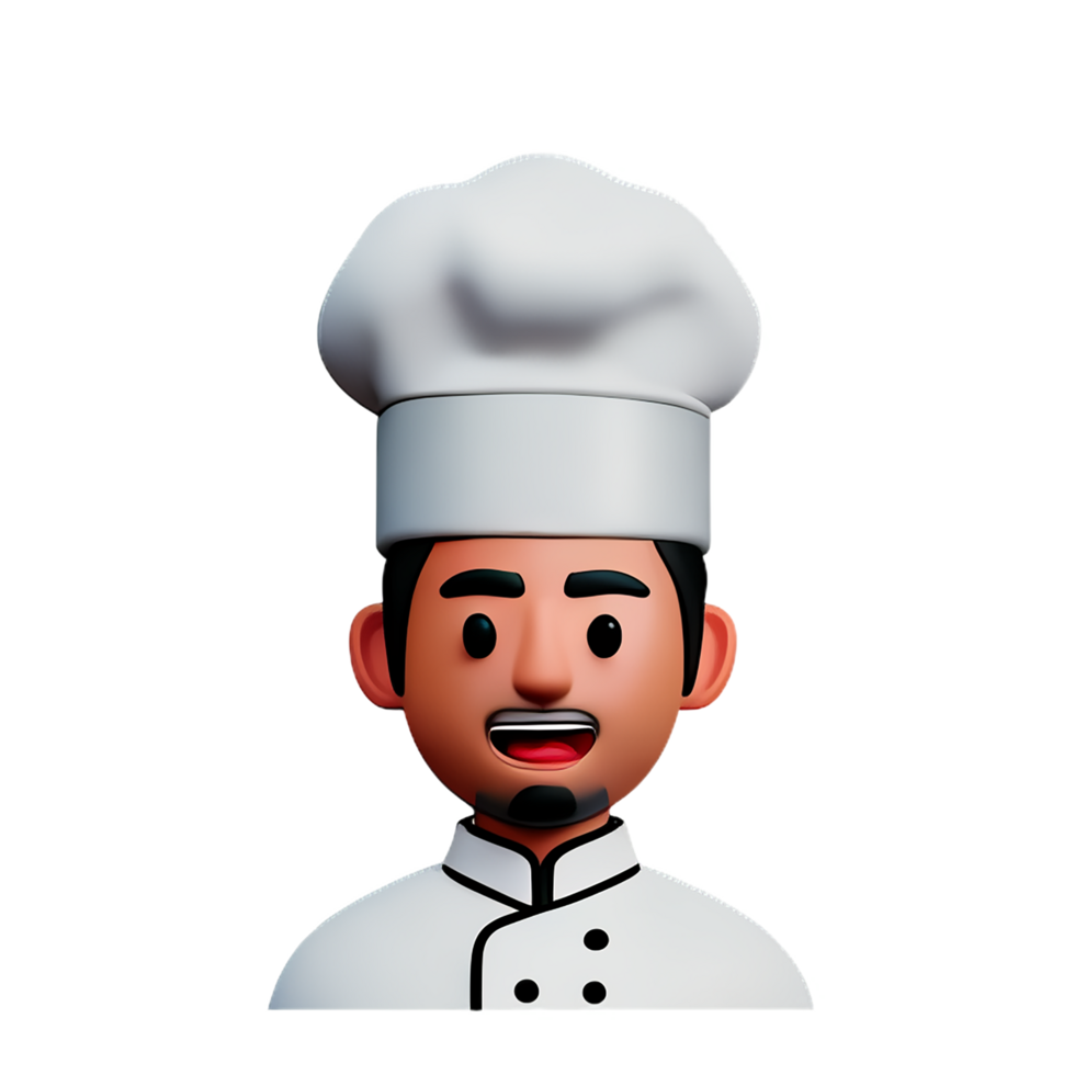 chef face 3d rendering icon illustration png