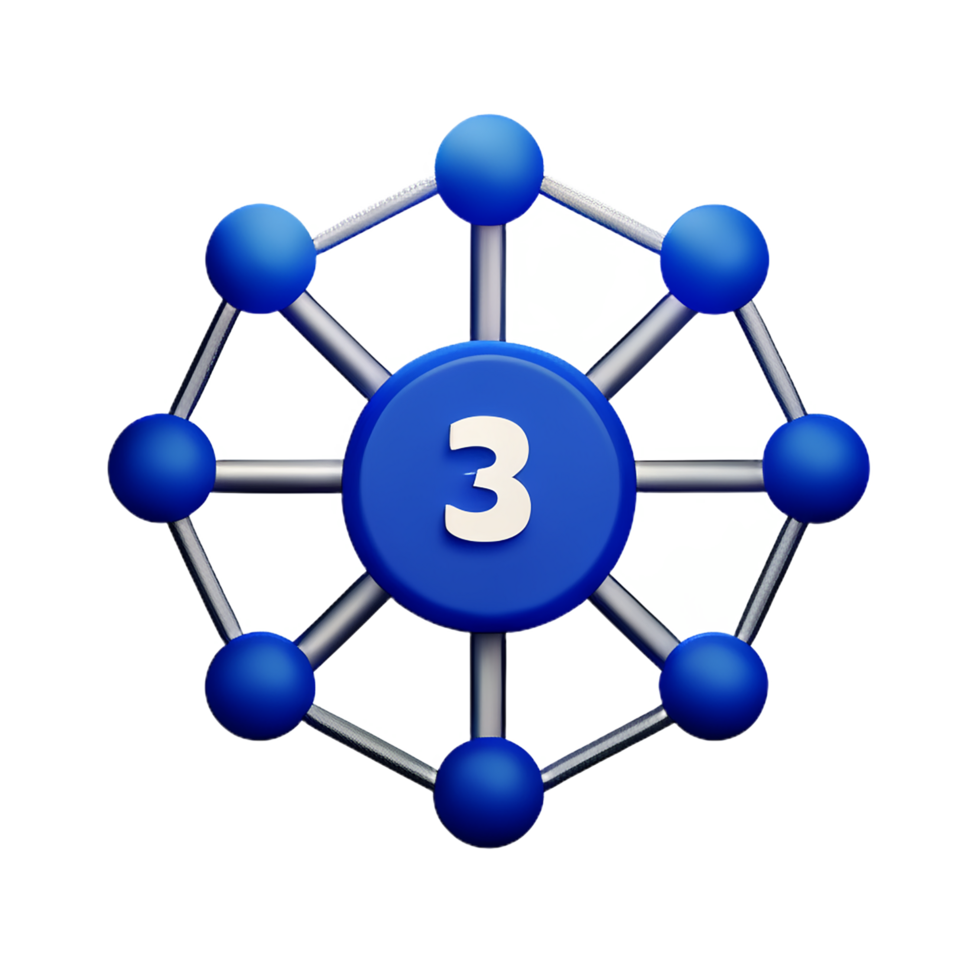 network 3d rendering icon illustration png