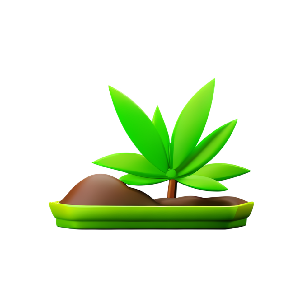 weed 3d rendering icon illustration png