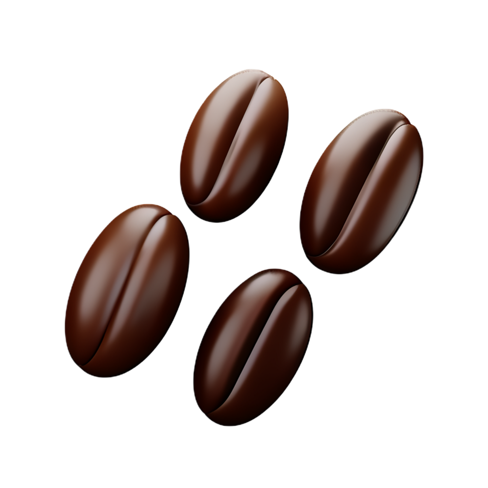 coffee beans 3d rendering icon illustration png