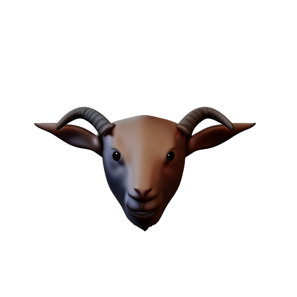 goat 3d rendering icon illustration png
