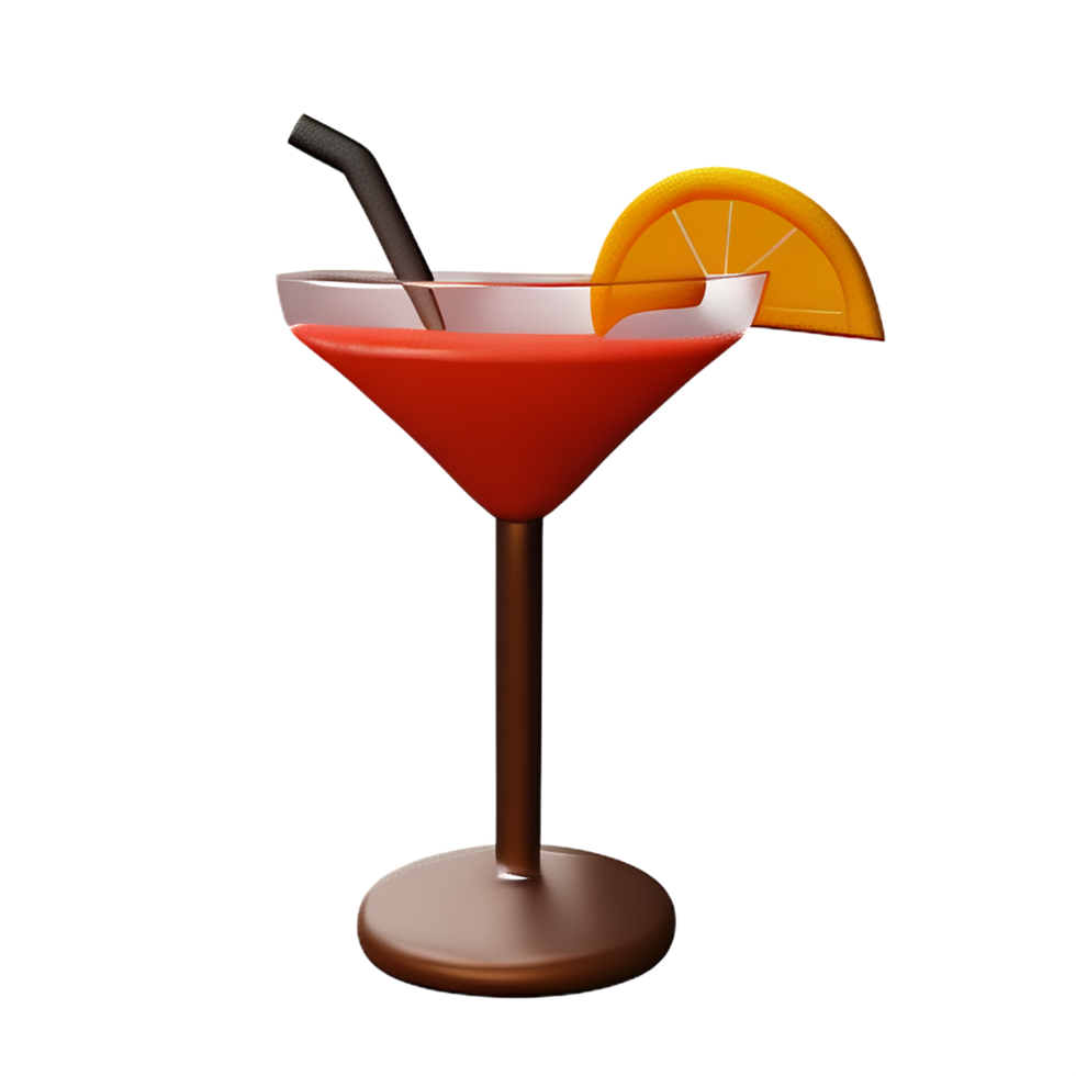 cocktail 3d rendering icon illustration png