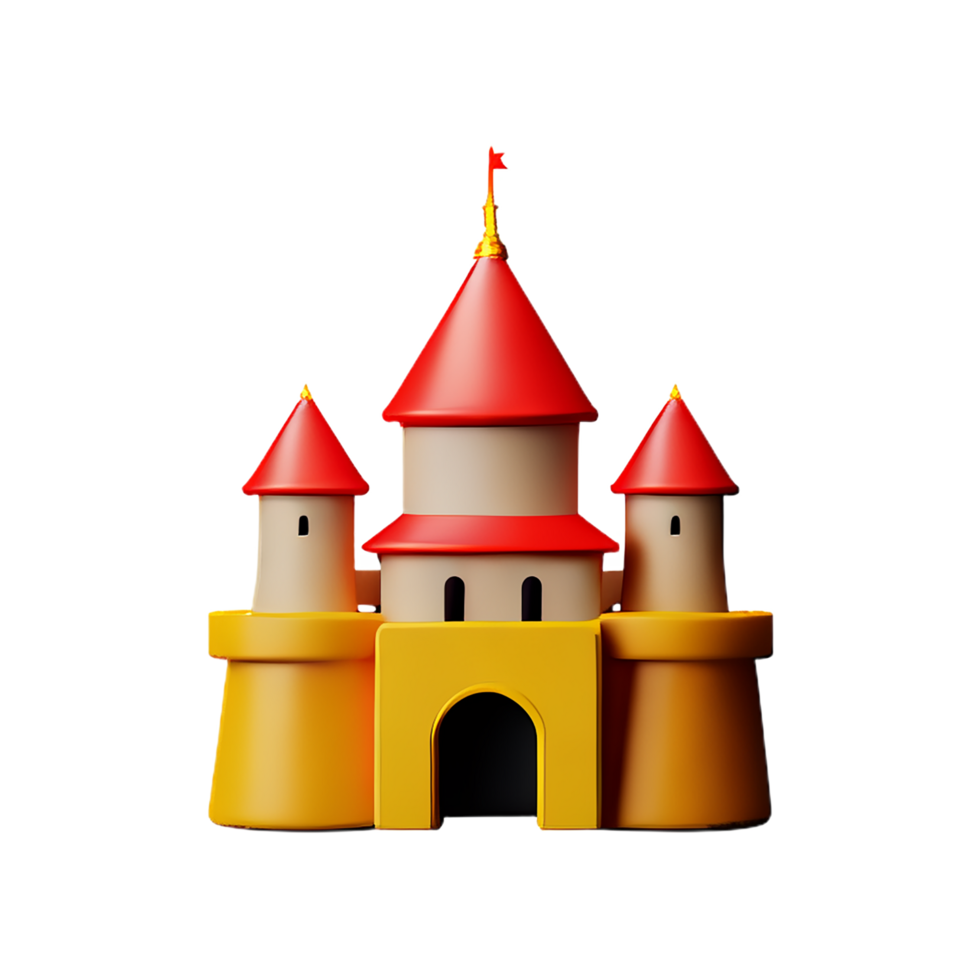 castle 3d rendering icon illustration png