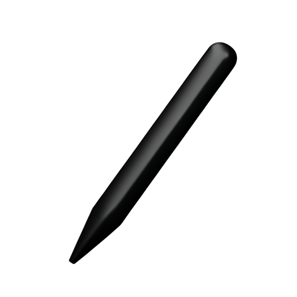 Black brush 3d rendering icon illustration png