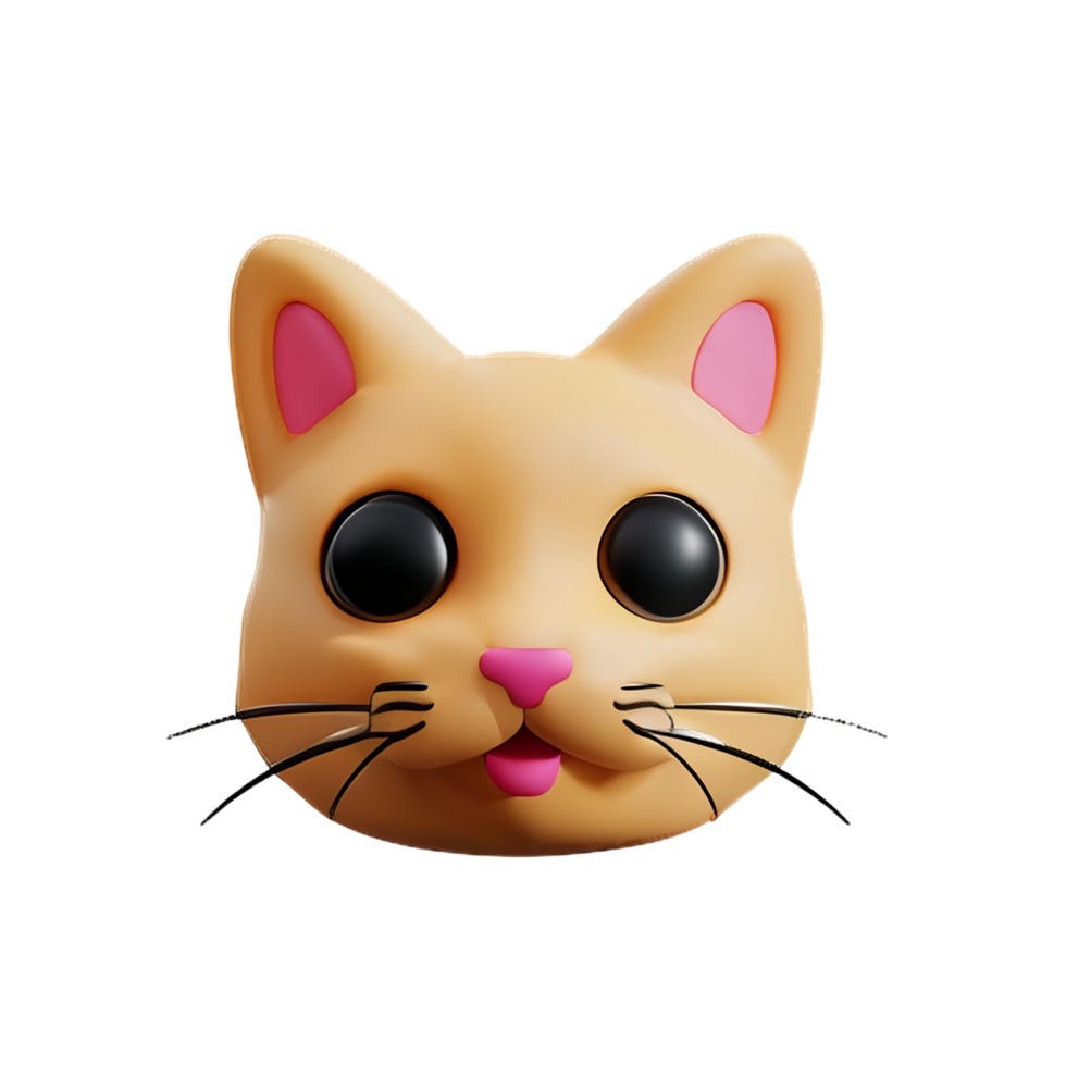 cute cat 3d rendering icon illustration png