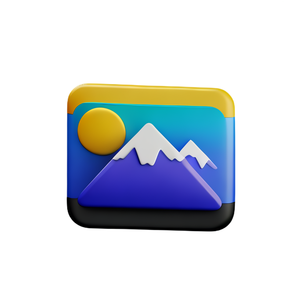 polaroid 3d rendering icon illustration png