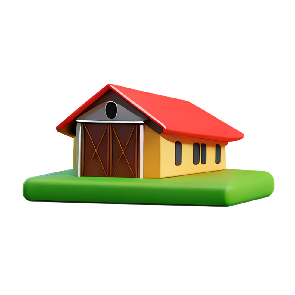 farm 3d rendering icon illustration png