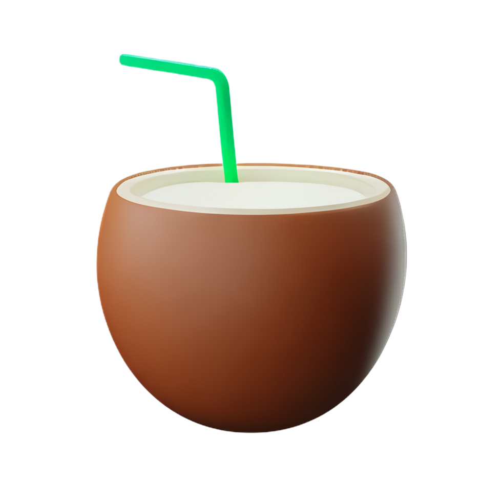 coconut 3d rendering icon illustration png