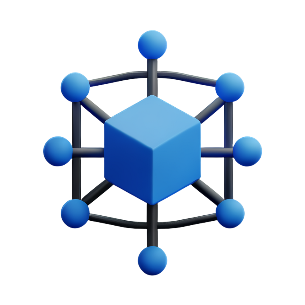 network 3d rendering icon illustration png