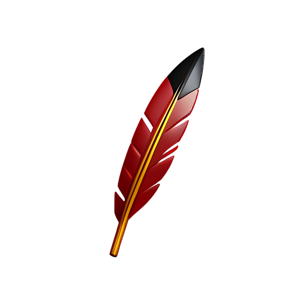 feather 3d rendering icon illustration png