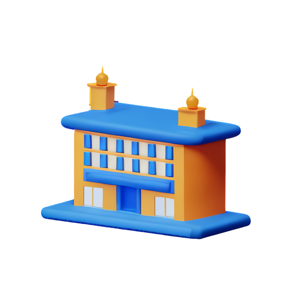 hotel 3d rendering icon illustration png