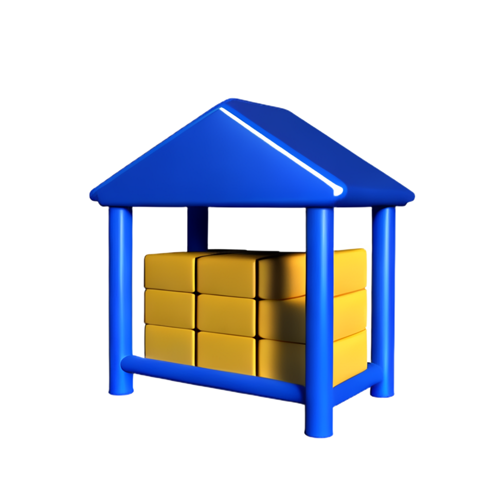 warehouse 3d rendering icon illustration png