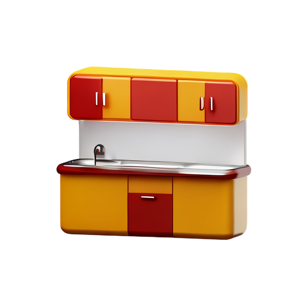 kitchen 3d rendering icon illustration png