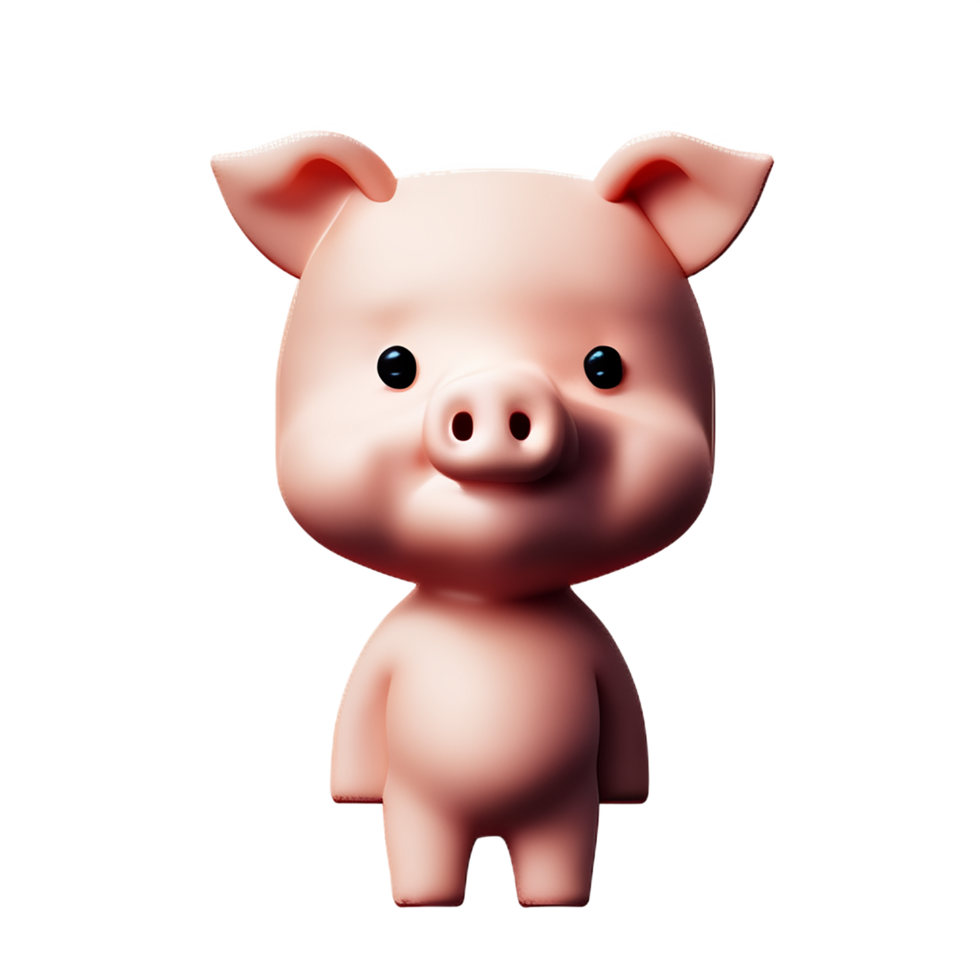 pig 3d rendering icon illustration png