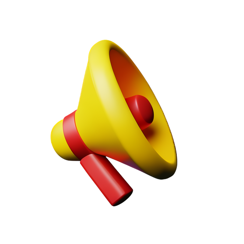 megaphone 3d rendering icon illustration png