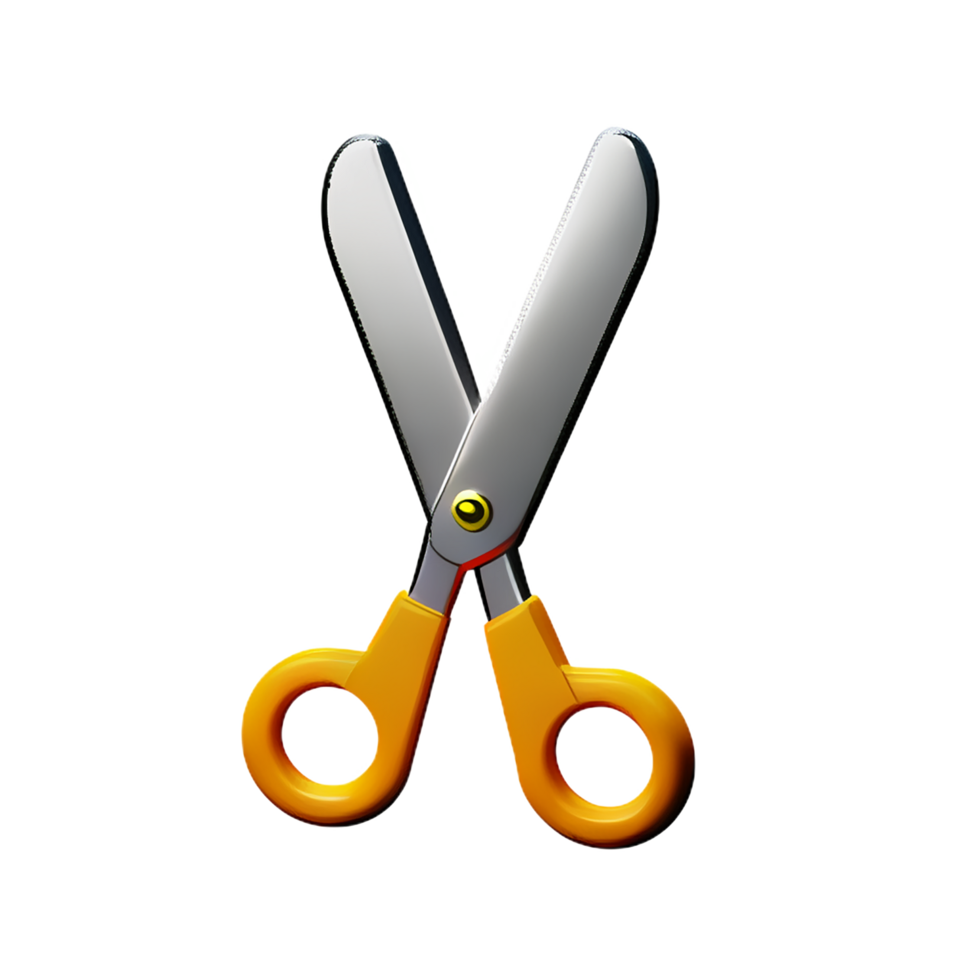 scissors 3d rendering icon illustration png