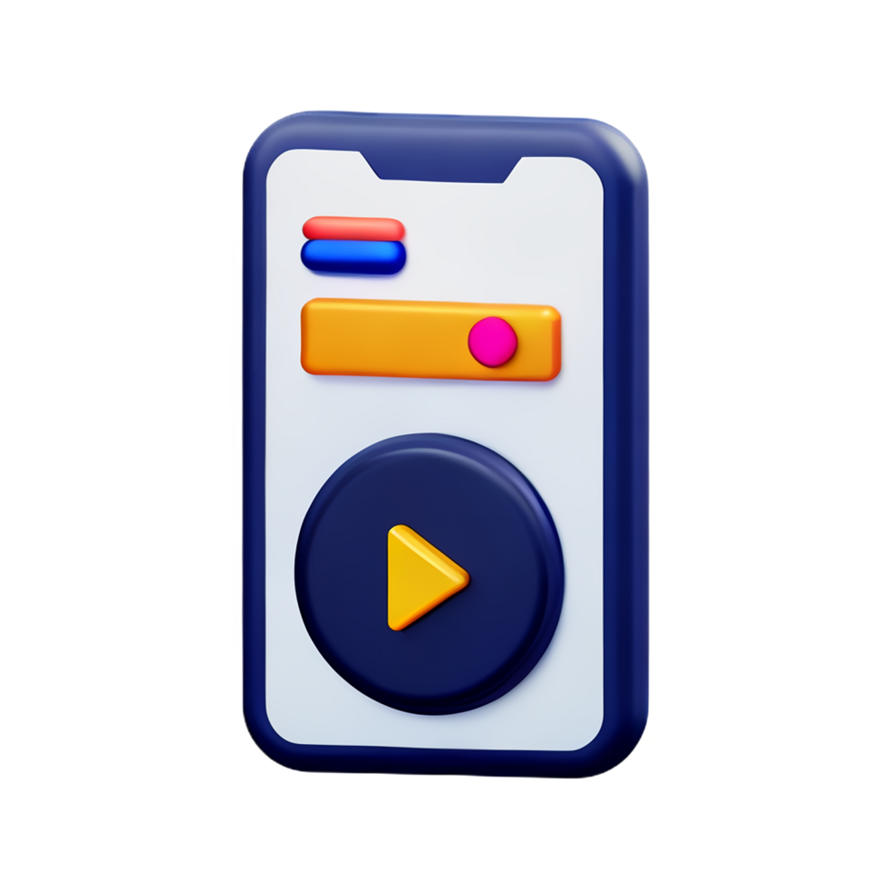 music player 3d rendering icon illustration png
