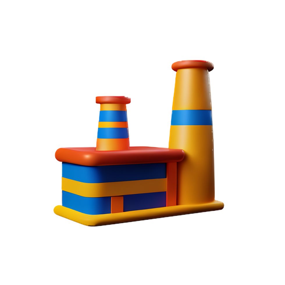 factory 3d rendering icon illustration png