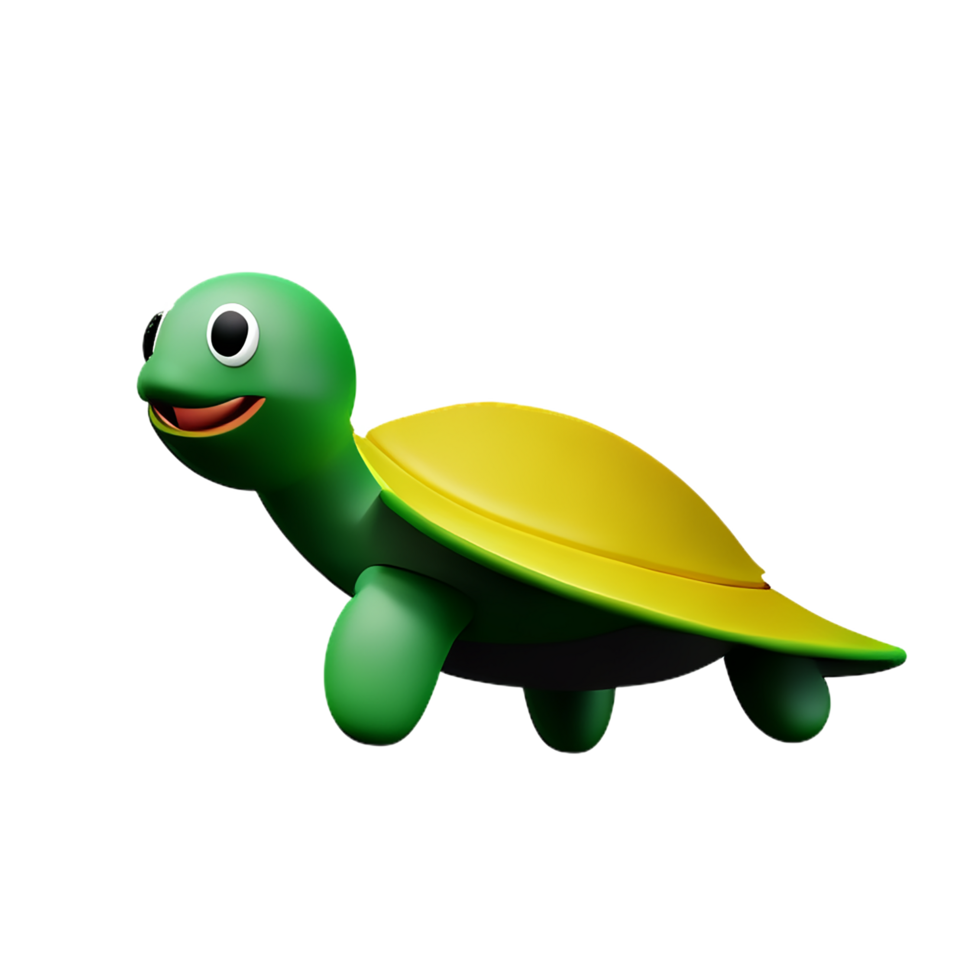 turtle 3d rendering icon illustration png