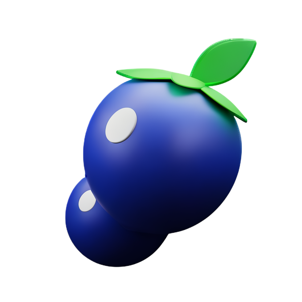 blueberry 3d rendering icon illustration png