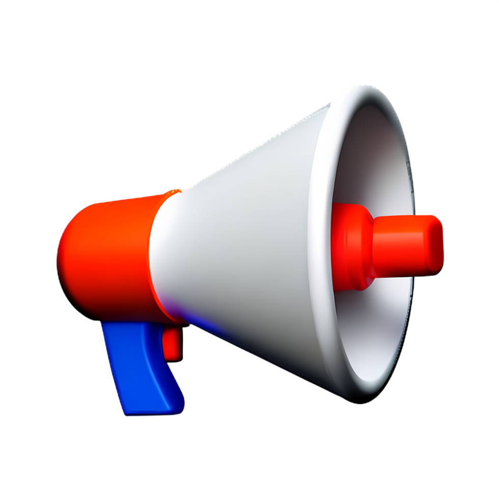 megaphone 3d rendering icon illustration png