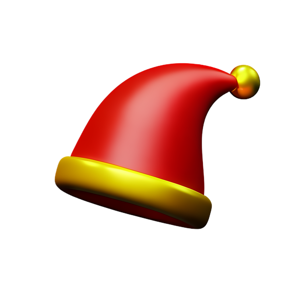 santa hatt 3d tolkning ikon illustration png