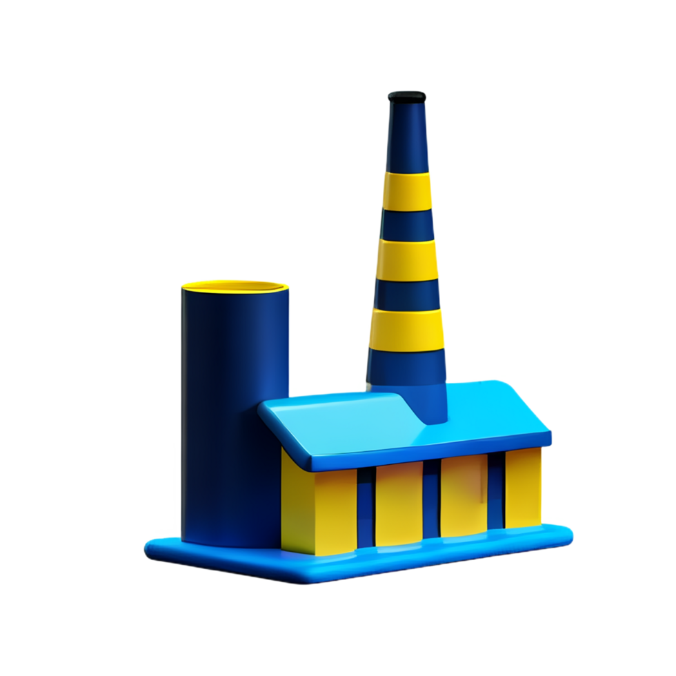 factory 3d rendering icon illustration png