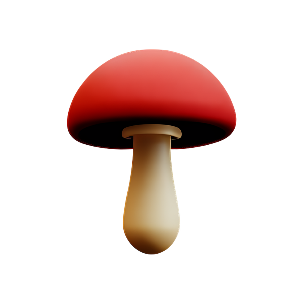 mushroom 3d rendering icon illustration png