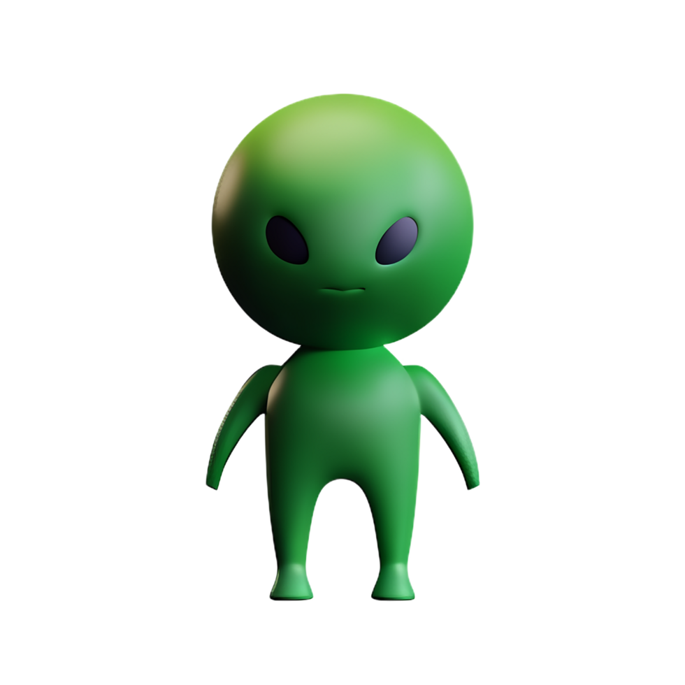 alien 3d rendering icon illustration png