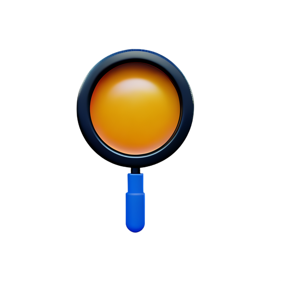 magnifying glass 3d rendering icon illustration png