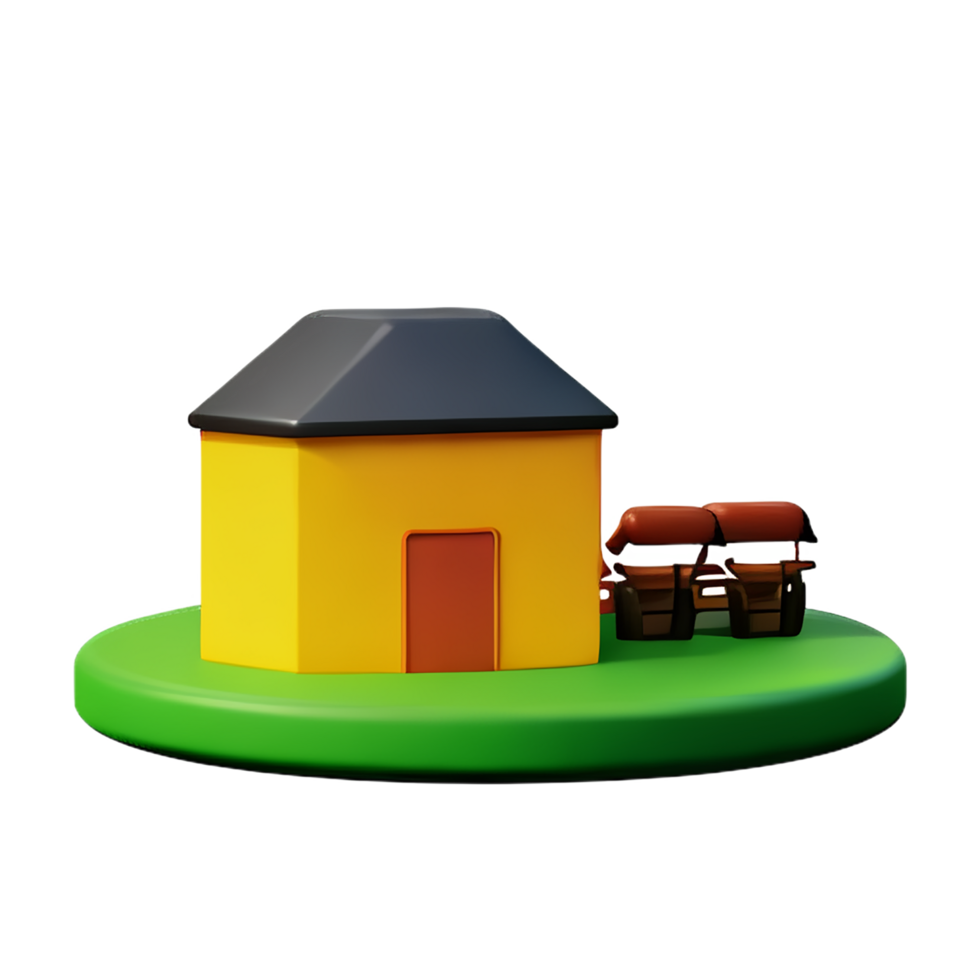 granja 3d representación icono ilustración png