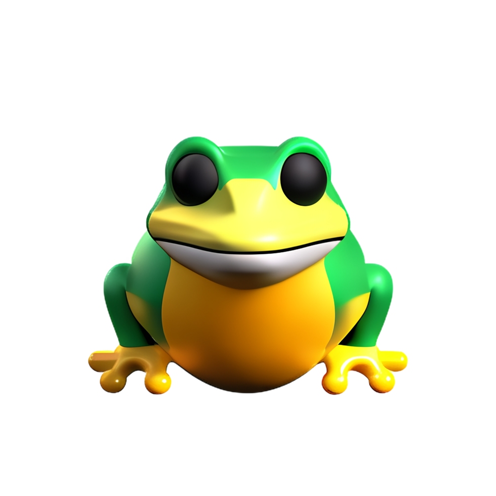 Frosch 3d Rendern Symbol Illustration png