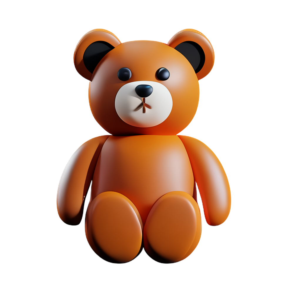teddy bear 3d rendering icon illustration png