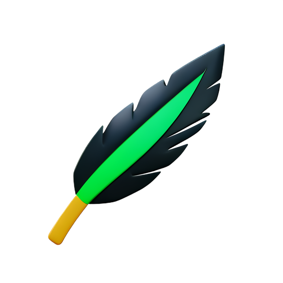 feather 3d rendering icon illustration png