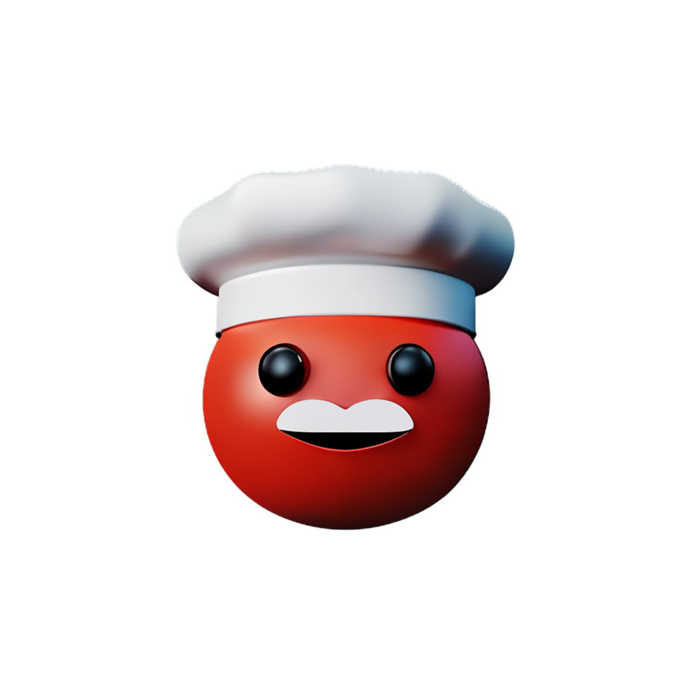 cocinero cara 3d representación icono ilustración png