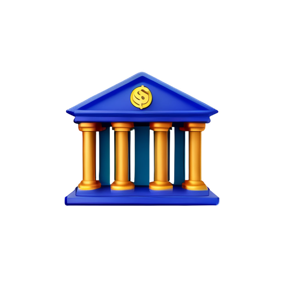 bank 3d rendering icon illustration png